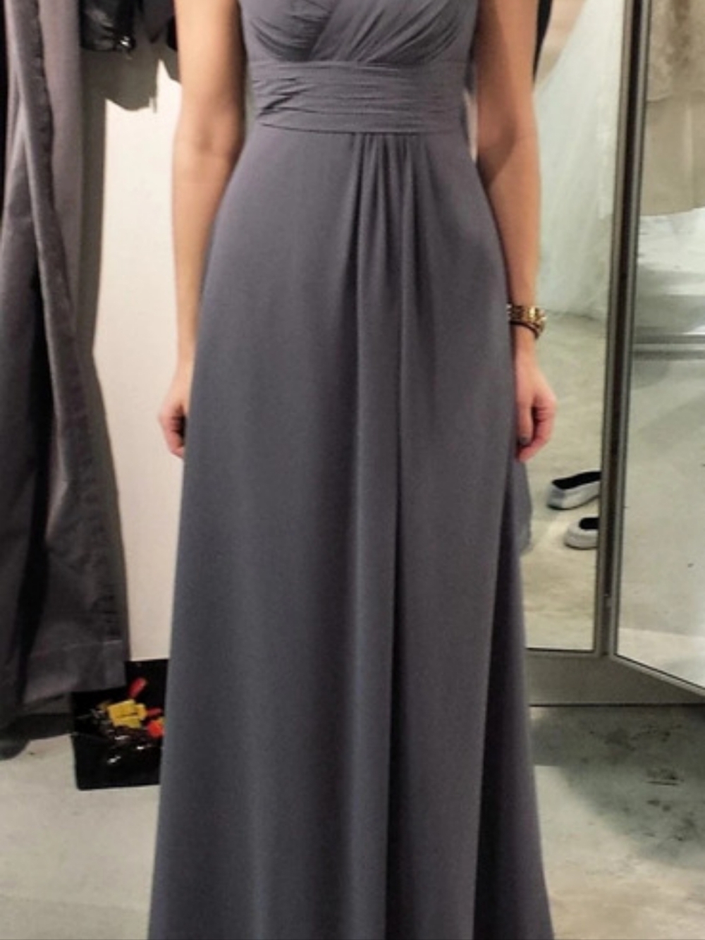 Bill Levkoff 485 Gown In Grey, Size 2